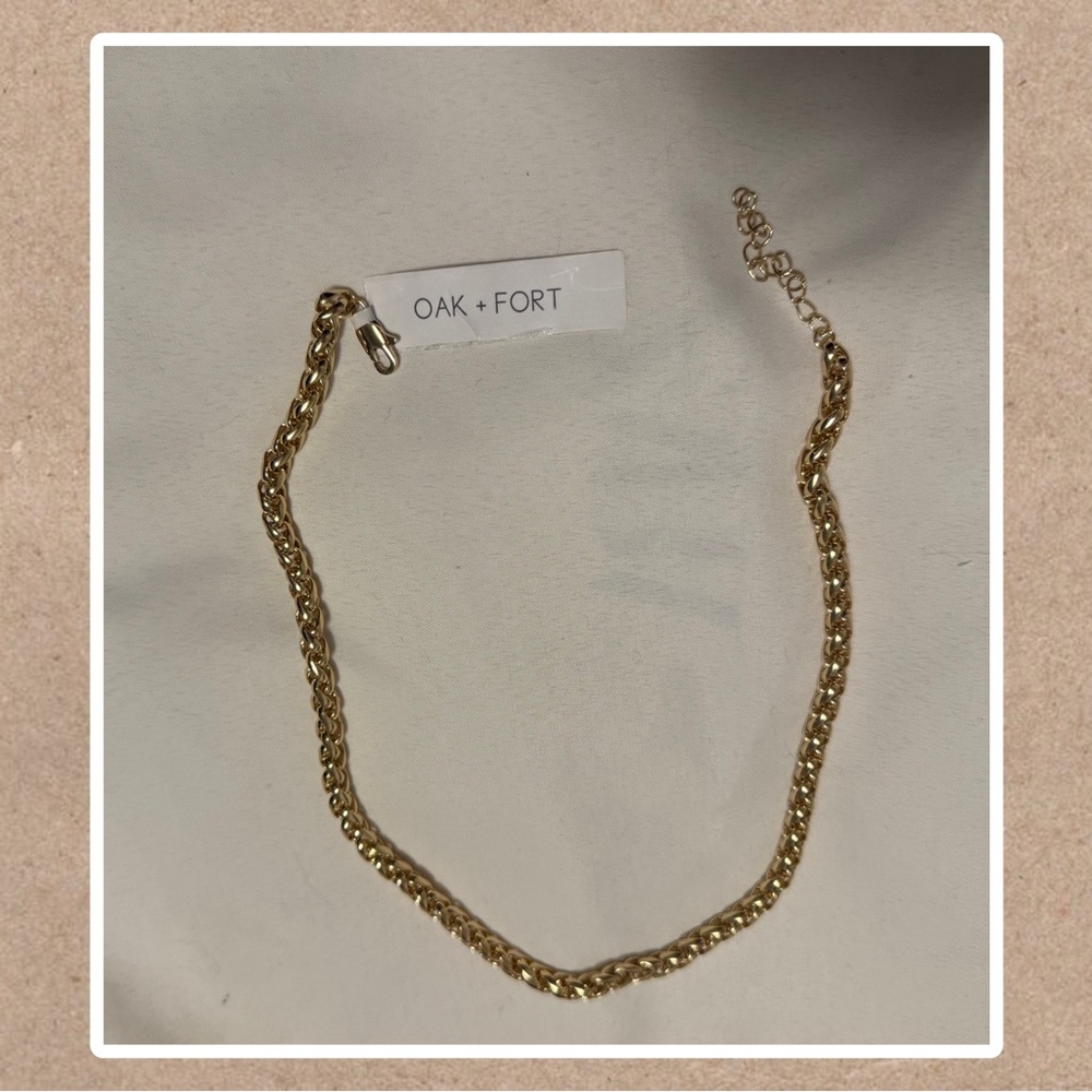 Oak and Fort gold necklace. New with tag.